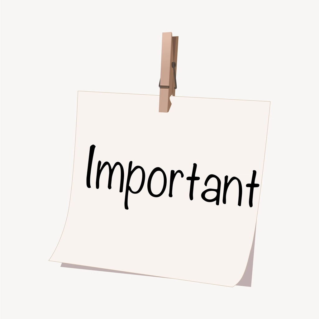 Important note clipart, paper illustration